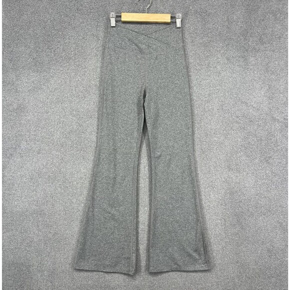 GAP Teen Pants Womens 10 Gray Flare Crossover Waist Activewear Yoga Athletic - Picture 1 of 16